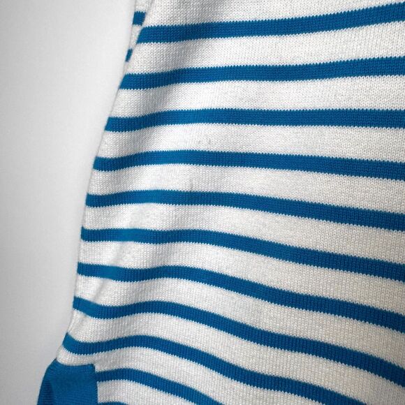 Mr Turk Knit Tee Mens M/L Blue White Striped Crewneck Short Sleeve Resort - Picture 12 of 13